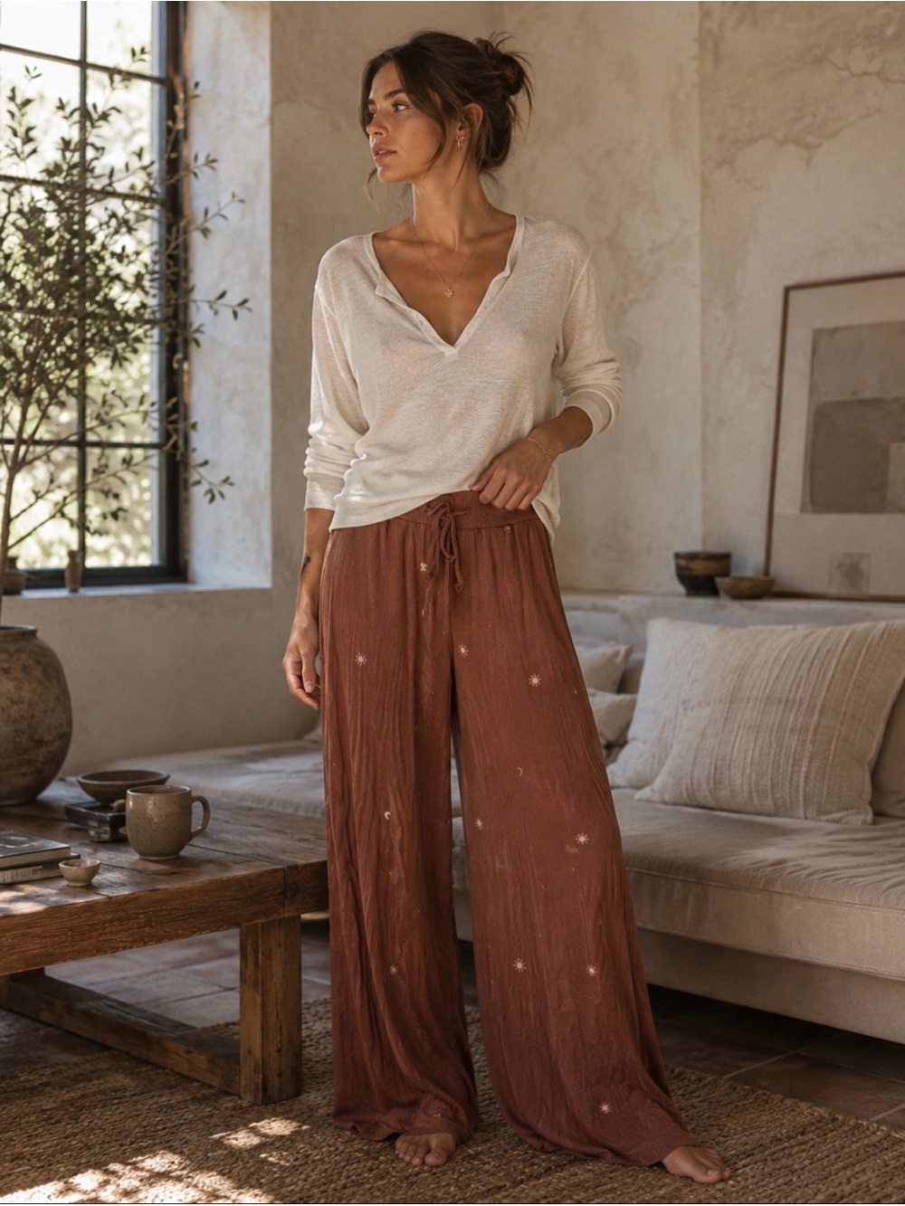 Gilly Hicks Sun and Moon Print Lounge Pants TALL